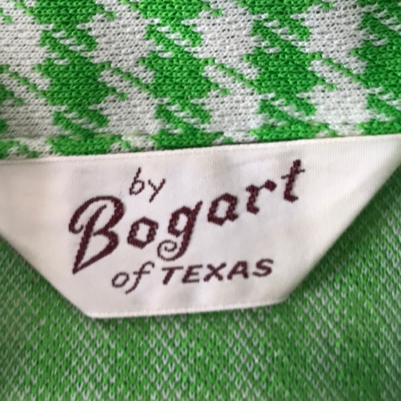 COVintage Bogart of Texas button down shirt pocket green white checkered medium - Picture 9 of 9